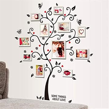 TOPINCN PVC DIY Sticker Photo Frames Removable Photo Tree Adhesive Wall Stickers Wall Decals for Mural Art Home Decor