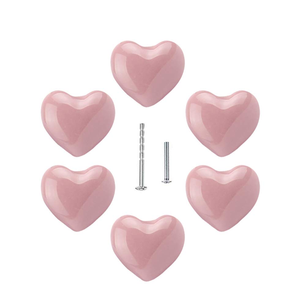 Amazon | UULU 6個入 つまみ 取っ手 セラミック かわいいハート型