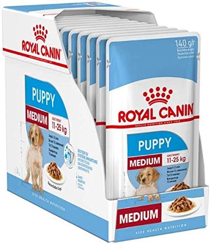 Royal Canin Medium Puppy Junior Wet Dog Food 40 Packs Of 140g Each For Puppies And Young Dogs Of Medium Breeds 11-25kg Up To The Age Of 12 Months