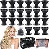 36 Pack Black Magic Hair Rollers,Heatless Silicon Hair Curlers,0.79 inch Self Grip DIY Hair Styles for Long Medium Short Hair,Long Lasting Volume,Women Home Hairdressing Tools,1 Net Cap,1 Zipper Bag,100 Rubber Band