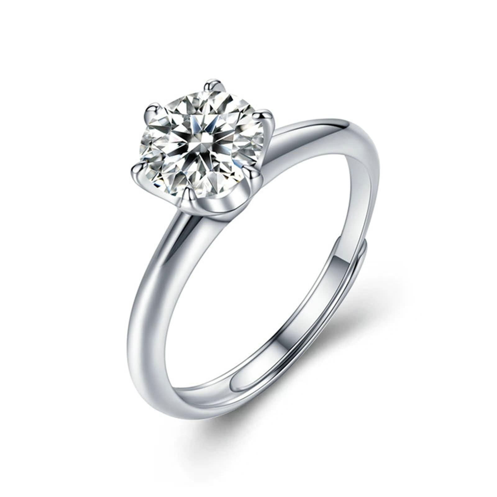Bague moissanite ronde pour briller lors de vos fiançailles et grandes soirées