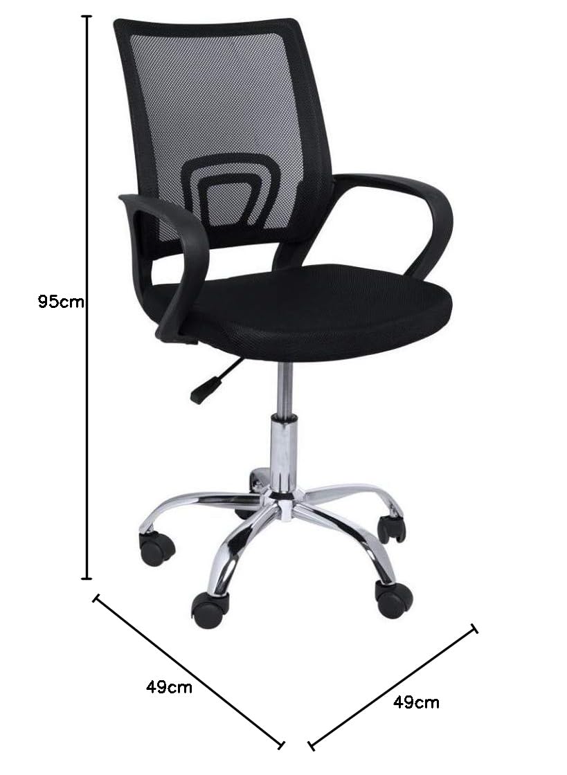 Regalos Miguel - Silla de Oficina Negra Midi Pro - Máxima Ergonomía - Ideal para Escritorio y Gaming