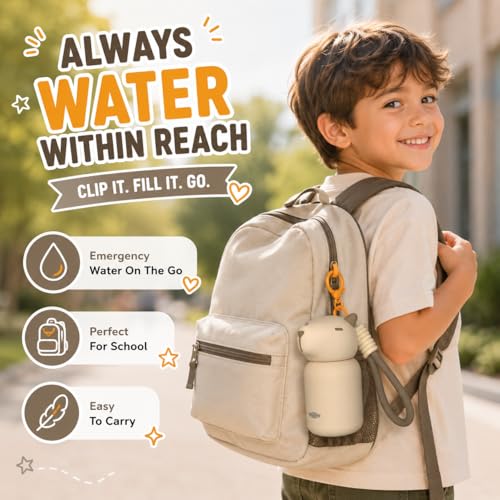 Botella de agua mini aislada 4.1oz, vaso portátil para café, pequeño vaso de viaje con vacío y doble pared, mini termo colgante para bolsa, botella de bebida linda para oficina, viaje, regalo para mujer (Capybara) miniatura 2