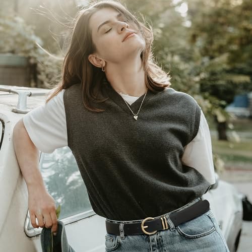 4 Pack Women Leather Belt for Jeans Dresses Fashion Ladies Leather Waist Belt with Gold Buckle4