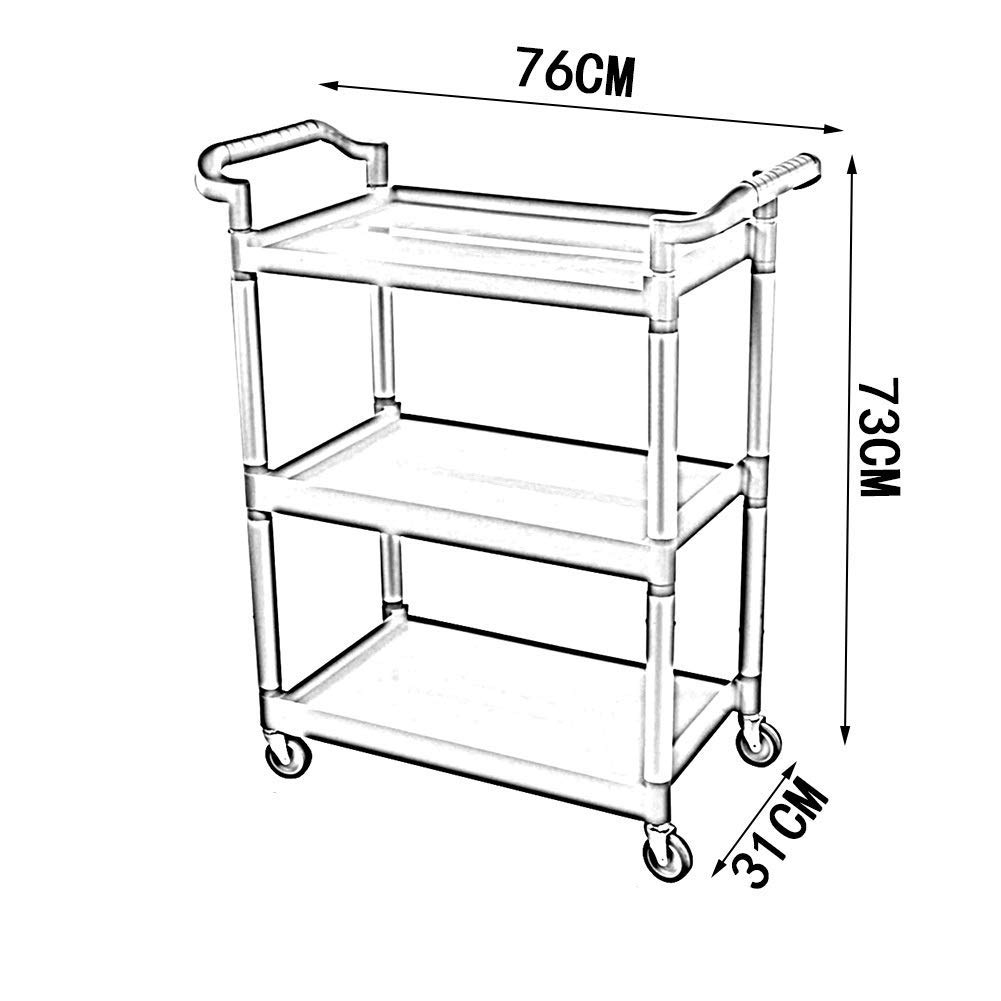 Carrito de Servicio Multicapa para el hogar, Carrito de Servicio para Restaurante, Hotel, Ruedas giratorias de 360 Grados, Asas Laterales, diseño fácil de Montar.