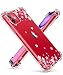 GVIEWIN iPhone 11 Case, Clear Flower Design Soft & Flexible TPU Ultra-Thin Shockproof Transparent Bumper Protective Floral Cover Case for iPhone 11 6.1 Inch 2019 (Peach Blossom/Pink)