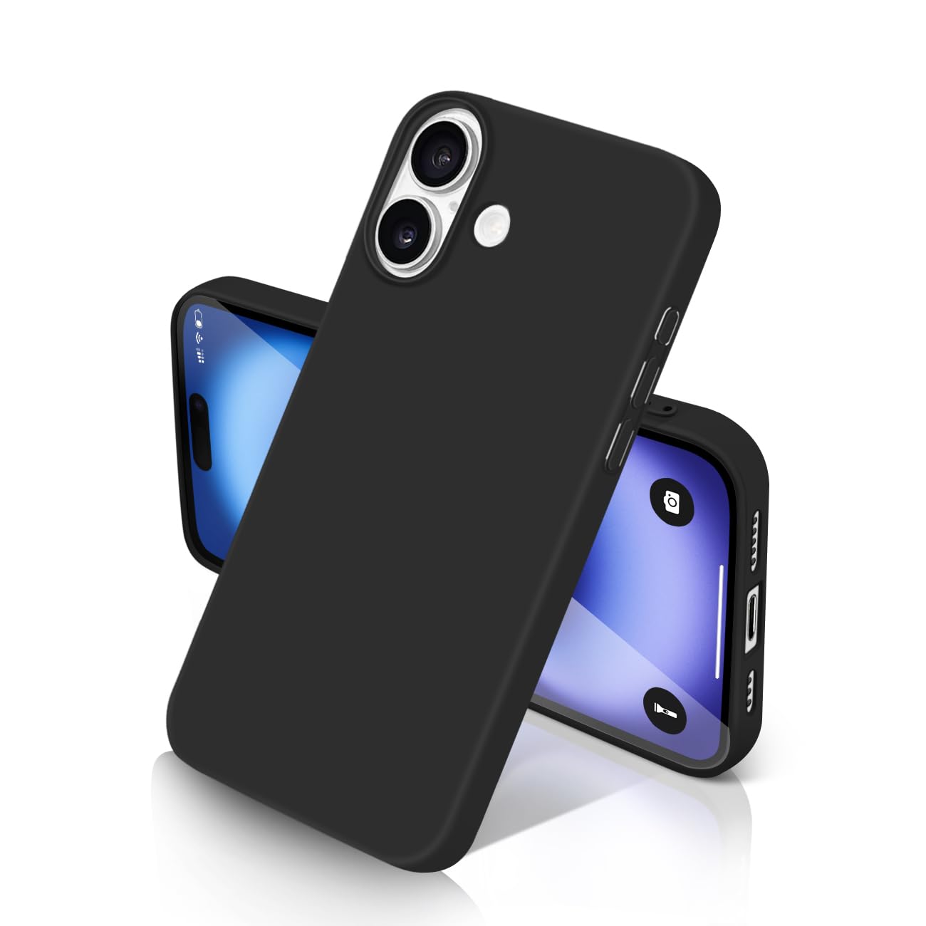 SIGAILOI 対応 iPhone 17 用 ケース シリコン 耐衝撃 滑り止め アイホン 17専用case スマホケース 指紋防止 カバー けiphone17用ケース 衝撃吸収 カメラ保護 携帯ケース ソフト 薄型 ワイヤレス充電対応(ブラック)
