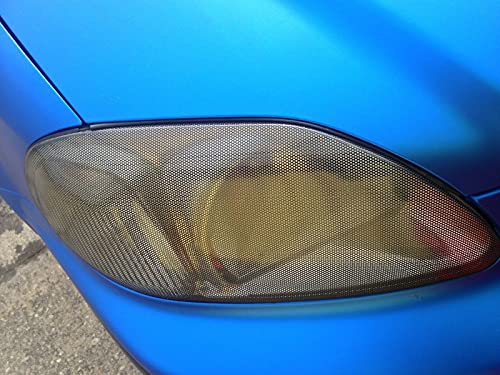 NewL Schwarze, perforierte Vinylfolie, Einwegsichtfolie, Sichtschutz, Autofolie, Aufkleber mit Messer und blauem Schaber (40 x 107 cm)