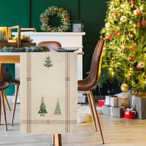 DecoHomeTextil Leinen Optik Christmas Tischdecke Beige Quadratisch 85...