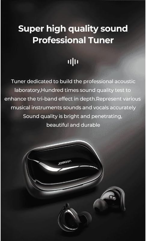 Hand holding Joyroom JR-T10 charging case showing dimensions