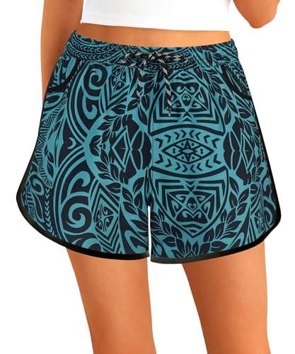 APTRO Damen Badeshorts Strandshorts Boardshorts Badehose Wassersport UV Schutz Sommer Sport Shorts Bohemia WS286 L 1