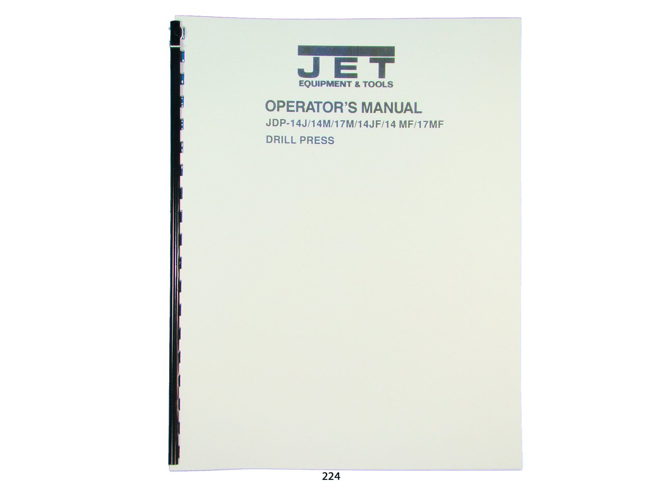 Jet JDP14J/14M/17M/14JF/14MF/17MF Drill Press Operators Manual Jet