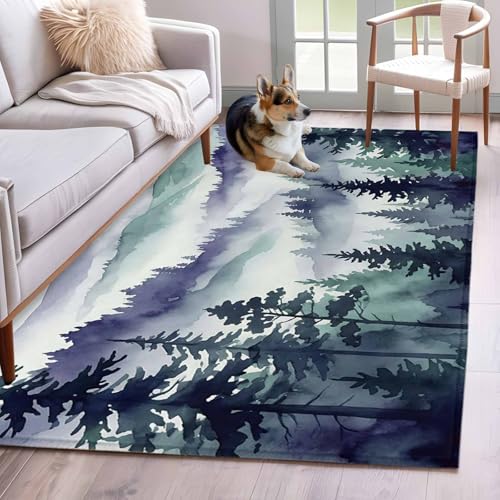 Tapete Decorativo Qibunaqu 3x5 Púrpura Suave Antideslizante