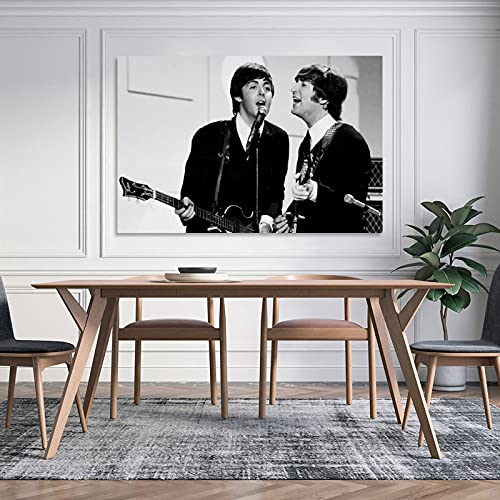MMMU John Lennon And Paul McCartney Poster décoratif sur toile pour salon, chambre à coucher, 50 x 75 cm - Les Beatles, Paul McCartney, John Lennon, RIngo Starr, George Harrison MMMU John Lennon And Paul McCartney Poster décoratif sur toile pour salon, chambre à coucher, 50 x 75 cm – Image 5
