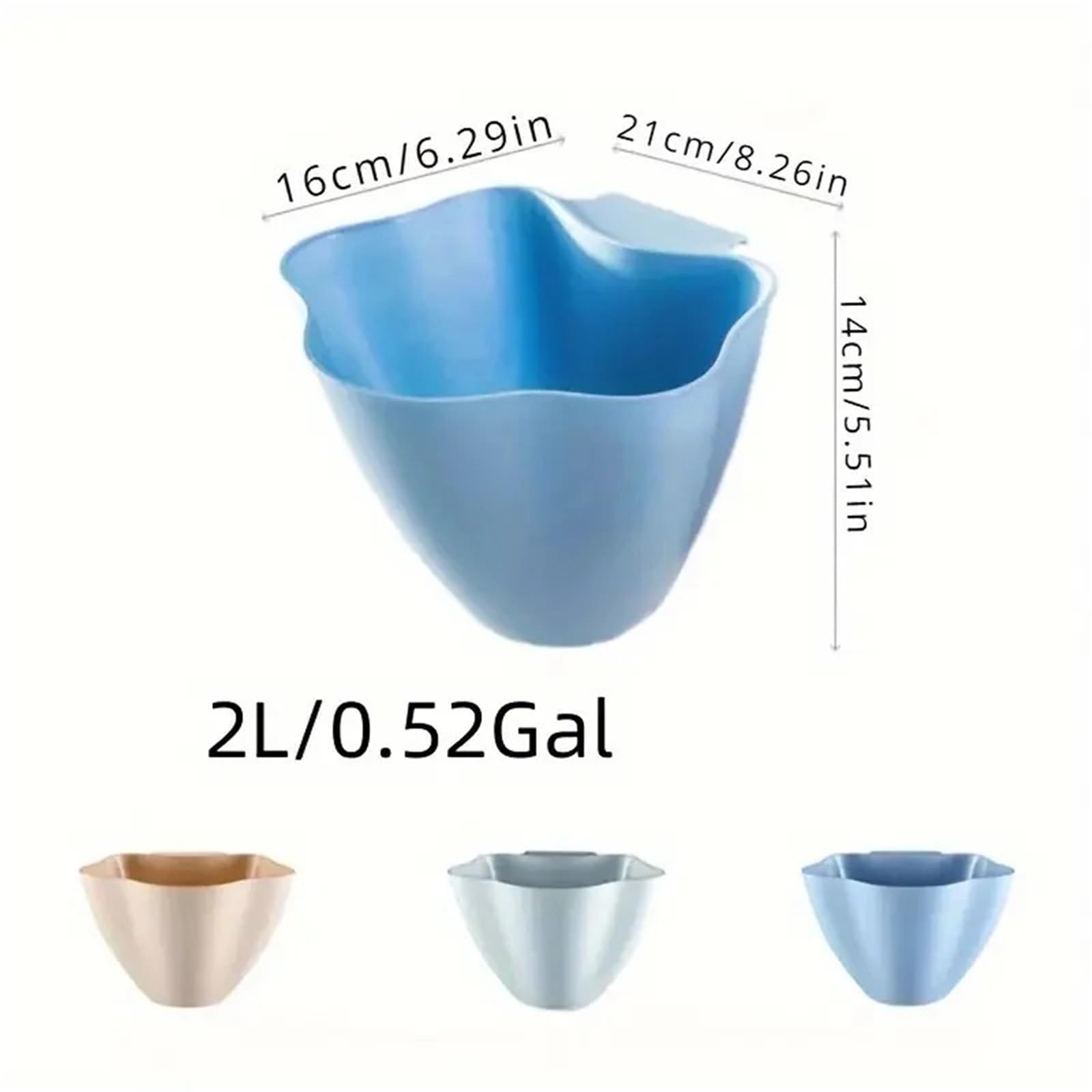 Petite Poubelle Pattumiera da cucina sospesa 1 pezzo, ciotola for rifiuti in plastica sopra l'armadio, pattumiera for la raccolta di scarti cibo(Blue)