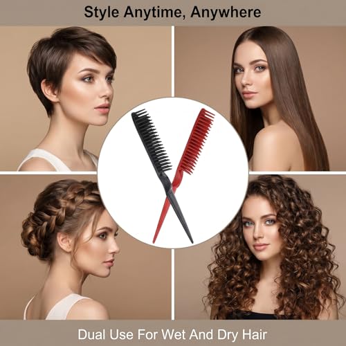 Set de 4 Peines para Cabello Rizado 3 Filas miniatura 5