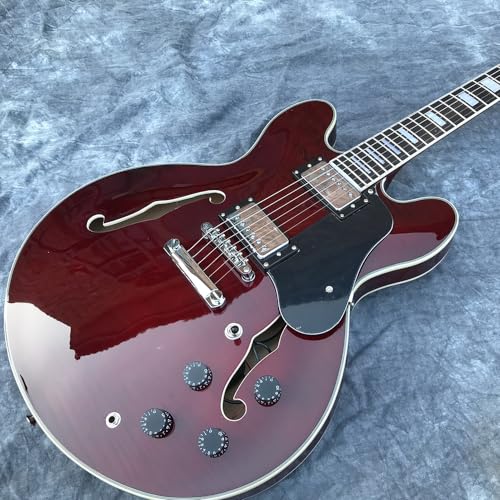 Guitare électrique jazz corps acajou et micro haut pour musicien