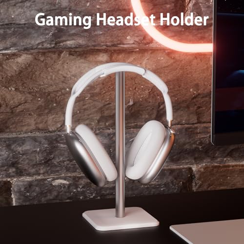 Image of Headphone Stand - Headset Stand with Aluminum Hanger, Headphone Holder for AirPods Max, Sony, Bose, Beats and More (White)