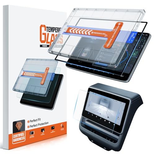 WEIPIN For Tesla Model Y 2025 2026 Juniper& 2024-2026 Model 3 Highland Glossy Screen Protector - [More Clear& Smooth] - Mil-Grade 9H+ Tempered Glass 15.4 Dashboard - Front& Rear Protector - [2-Pack]