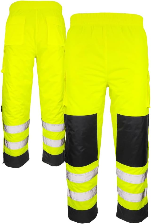 DOME75® Dynamic Series® DBP3752 Class E Hivis Black Bottom Thermal Winter Pant-High Visibility Yellow-LG/XL
