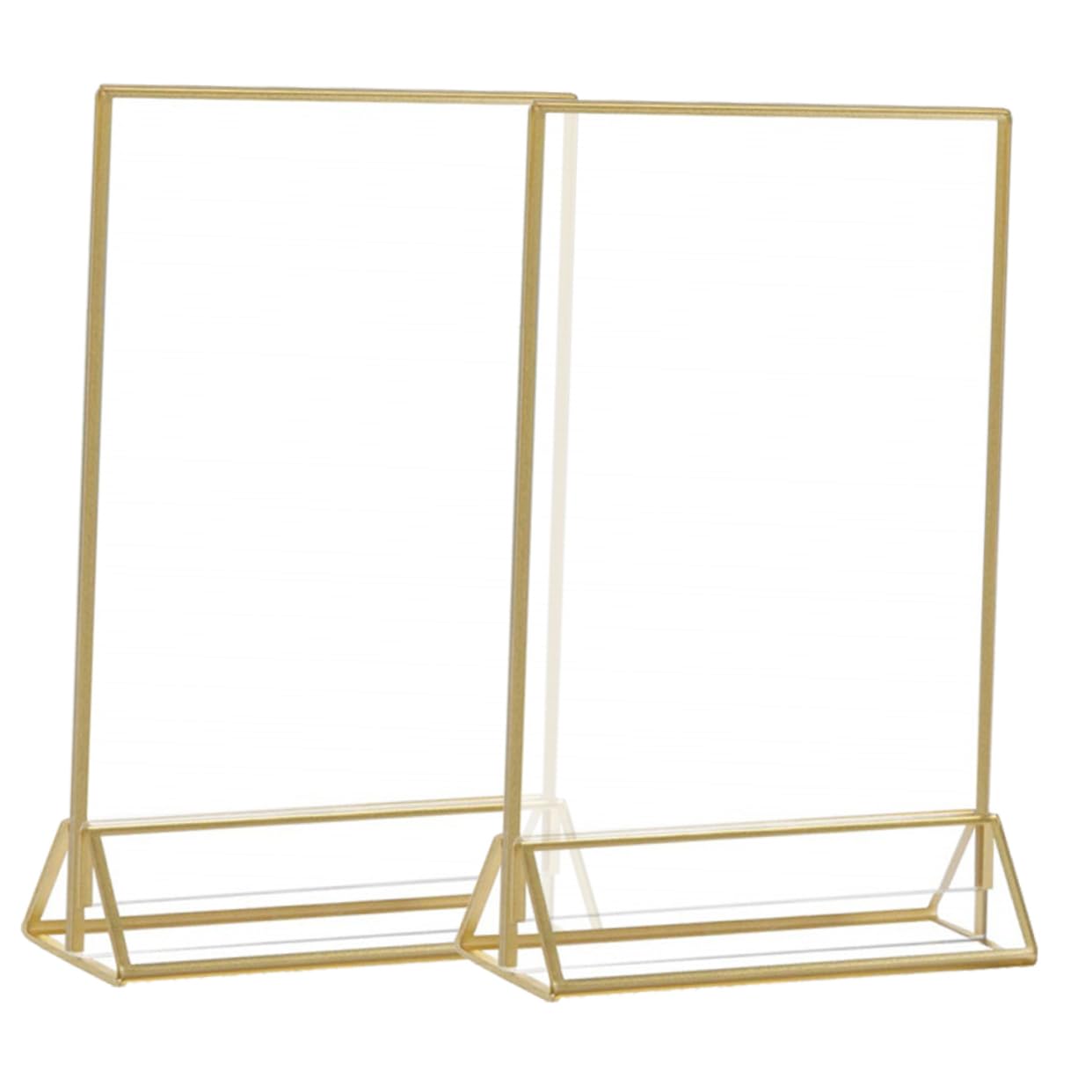 Uonlytech Festival Reception Decor Acrylic Table Number Signs Reusable Seat Sign Holders 2 Pack 4x6 Inches