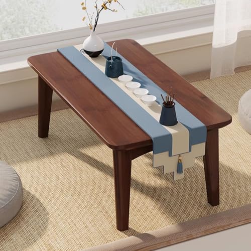 Table d'appoint en palissandre et bambou avec finitions soignées