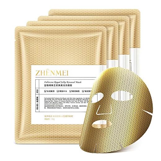 Mascarillas para el cuidado de la piel, hoja de mascarilla facial celular [10 PCS], extracto infundido de fullereno y jalea real, antienvejecimiento, reduce las líneas finas, antiarrugas