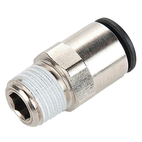 Parker W68LF-6-4R-pk20 Prestolok PLP Push-to-Connect Nickel Plated Instant Fitting, Tube to Pipe, Nickel Plated Brass, Push-to-Connect and BSPT Connector, 3/8