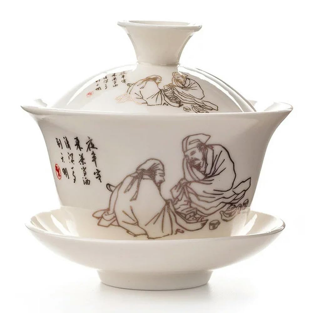 Porcelanowy zestaw do herbaty Gaiwan Kung Fu, Ceramiczny zestaw do herbaty Gaiwan Kung Fu w kolorze czarnym, 130 ml