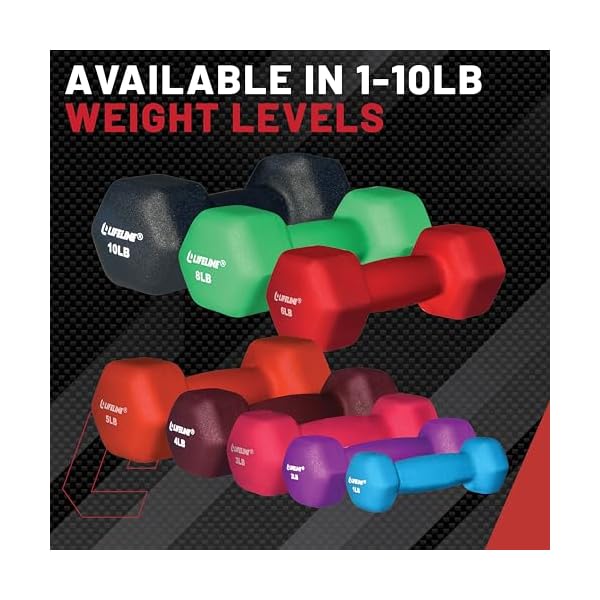Lifeline Fitness Neoprene Dumbbell Weights - Premium Quality Equipment for Home Gym - Multiple Weight Options - Image 3