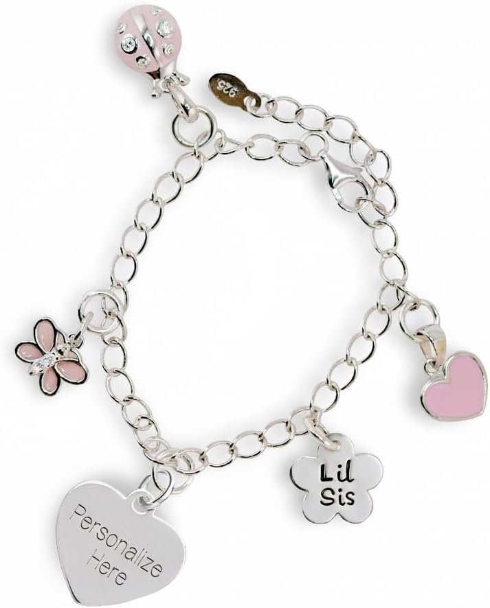 Cherished Moments 925 Sterling Silver Charm Bracelet for Adding and Collecting Charms for Little Girls, Teens or Women, Design a Bracelet, Adjustable