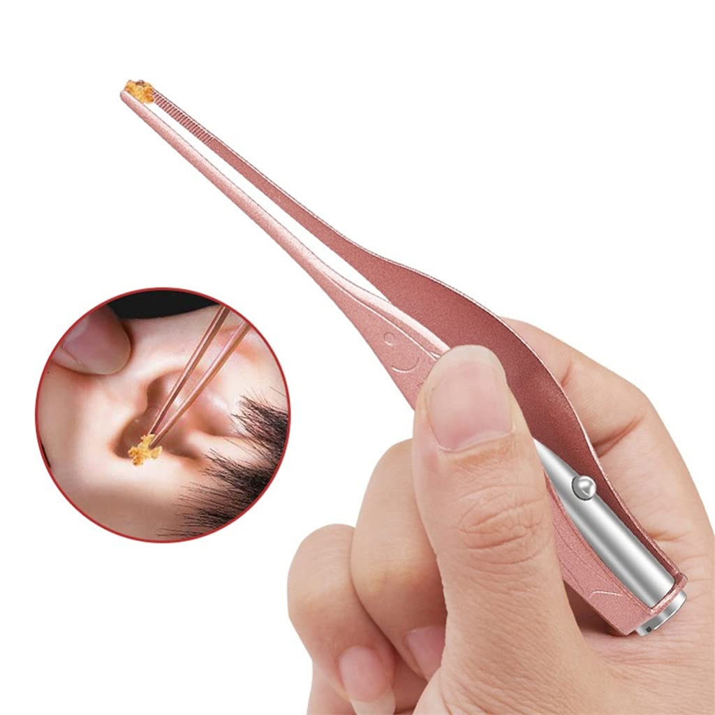 Ear Cleaner LED Torcia Earpick Rimozione Cera Pinzette Luminoso Bambini In Acciaio Inox Remover