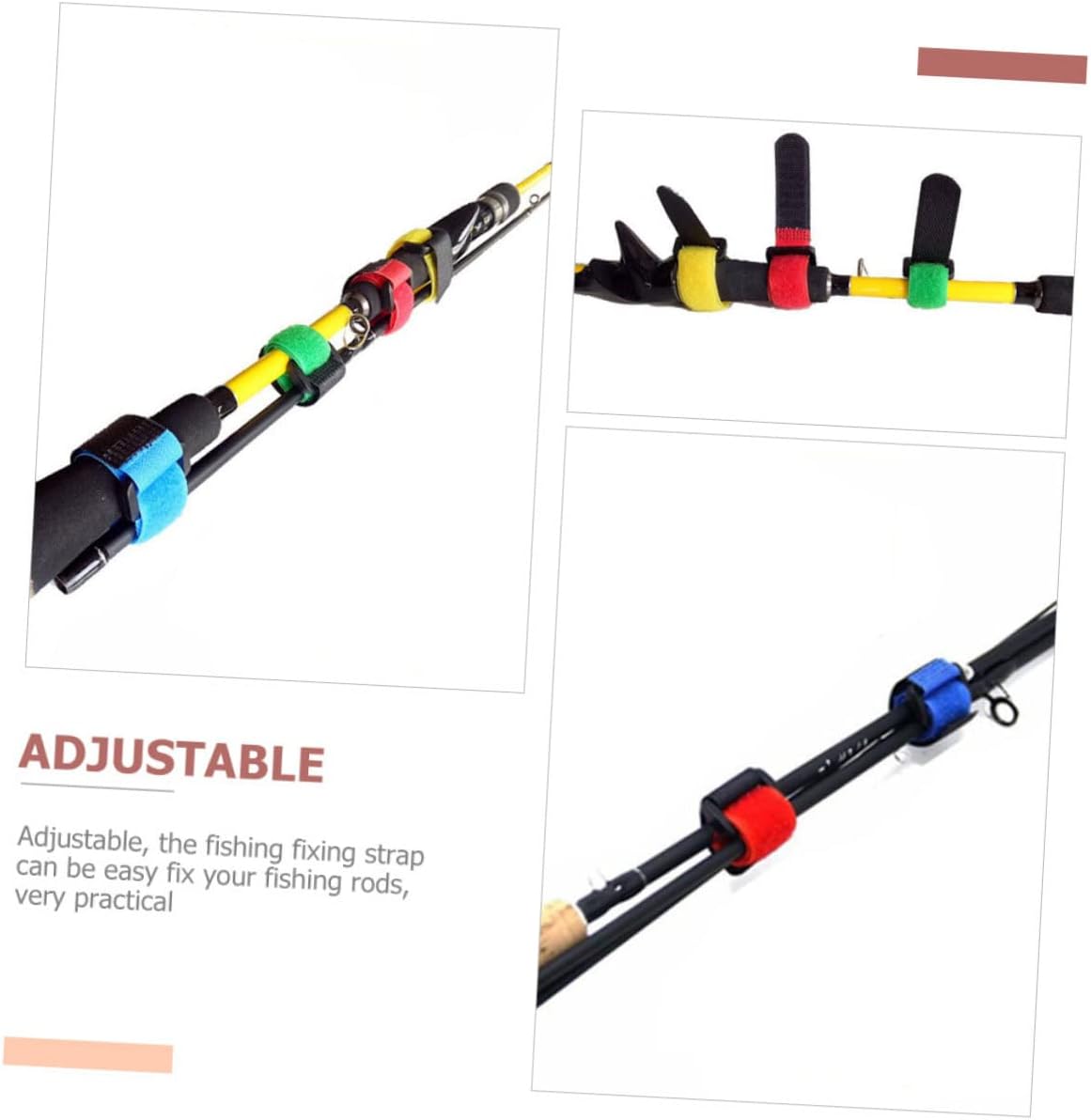 VANZACK 100pcs Multi-function Fishing Rod Straps Pole Holders for Storage Organization Lightweight Fishing Accessories for Bank Daily Use