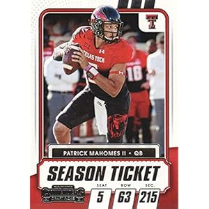 2021 Panini Contenders Draft Season Ticket #1 Patrick Mahomes II Texas Tech Red Raiders Football Trading Card