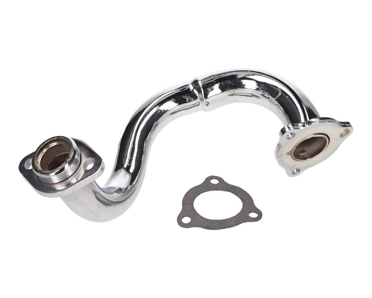 2EXTREME Auspuffkrümmer Chrom offen kompatibel Derbi Senda Aprilia RX SX Gilera RCR SMT