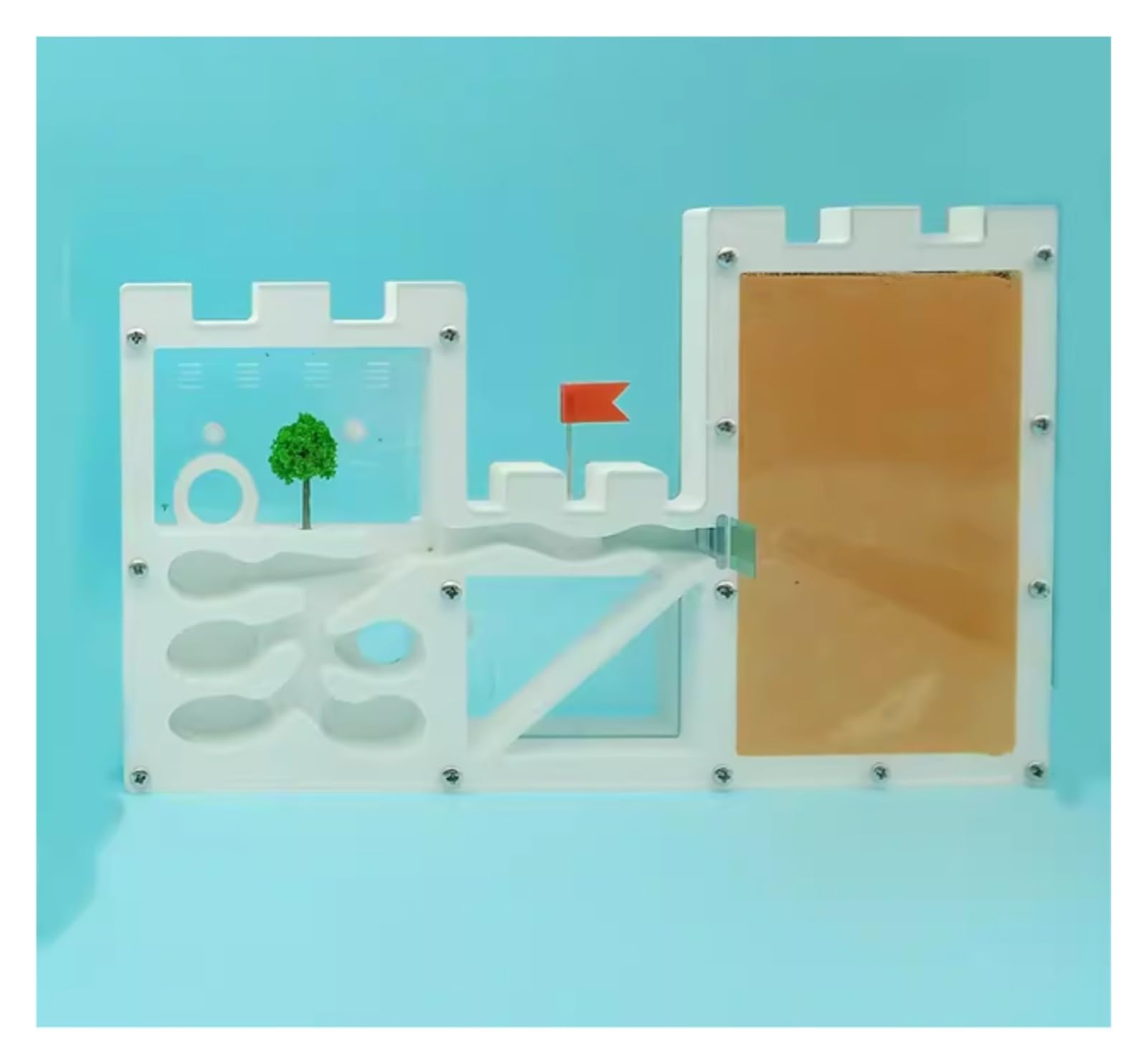 Formicario Castello Di Formiche Sabbia, Habitat Delle, Ecosistema Per Studiare Il Comportamento Colonie, Kit Didattico Scientifico Habitat Nido Terrario(Bruin)