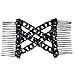 Lovef Easy Magic Hair Beauty Decoration Comb Pearl Stretchy Beaded Hairpin Bow Double Combs Lady in Assorted Color (Black)
