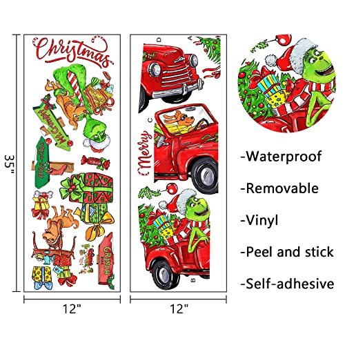 Mfault 2023 New Year Merry Christmas Funny G Ri N Ch Wall Decals Stickers, Xmas Max Dog Car Farmhouse Decoration Boy Girl Bedroom Art, Winter Holiday Gift Kid Room Home Kitchen Decor #TOP1