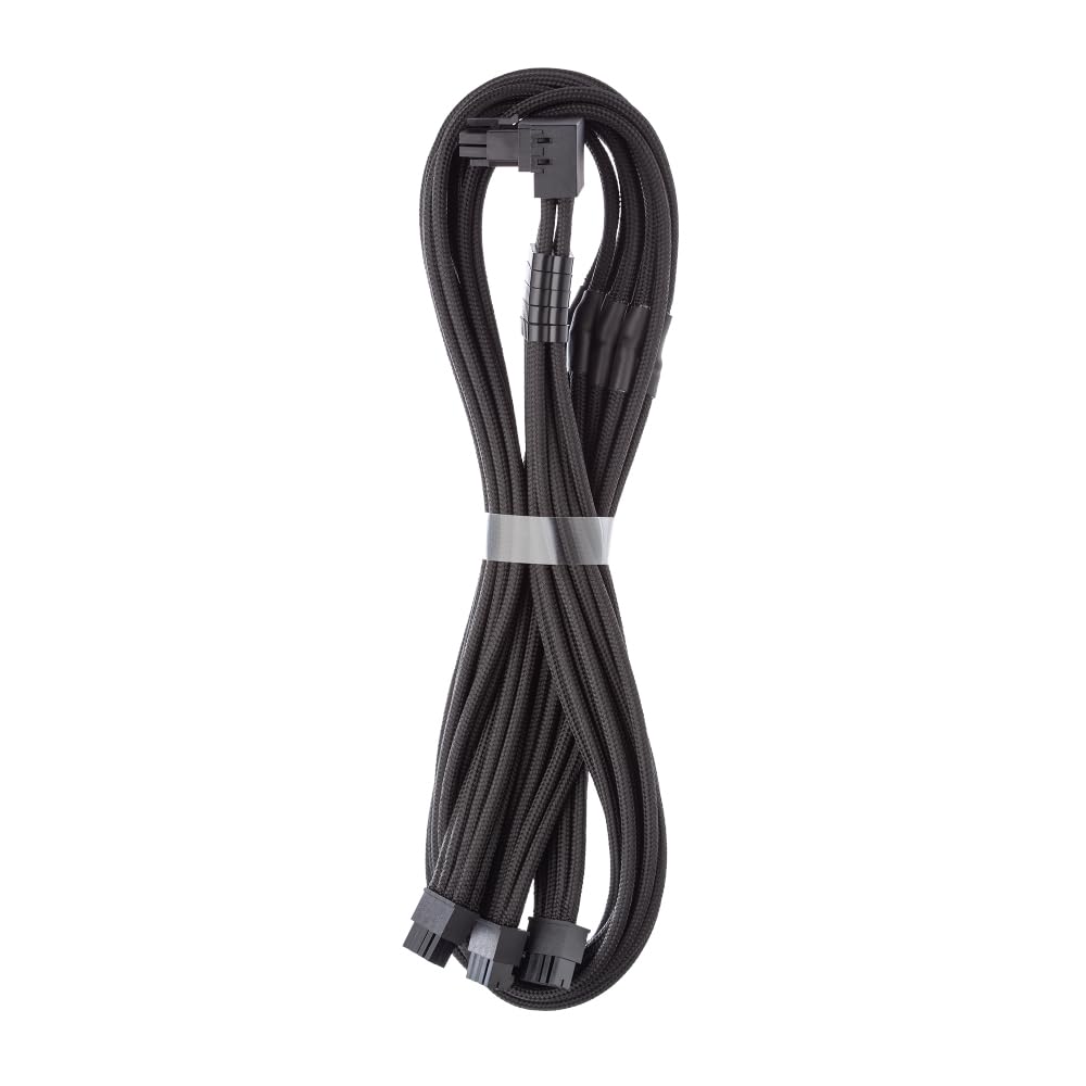 CableMod C-Series Pro ModFlex Sleeved 12V-2x6 12VHPWR 90° StealthSense PCIe Cable for Corsair Type 5 RMX Shift - Variant A (Black, 90° 16-pin to Triple 8-pin, 65cm)