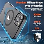 SUPFINE Magnetic for iPhone 14 Case & iPhone 13 Case (Compatible with MagSafe)(Military Grade Drop Protection) Translucent Matte Shockproof Phone Cover,Black - Image 3
