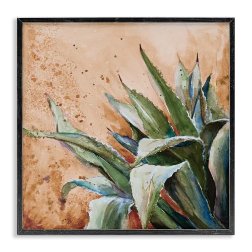 Stupell Industries Contemporary Plant Leaves Close Up Botanical Design Framed Wall Art, Design By Patricia Pinto, 17 x 17, Black Framed