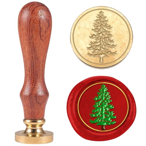 Sceau de cire 3D pin vintage avec manche bois pour carte de vœux et cadeau