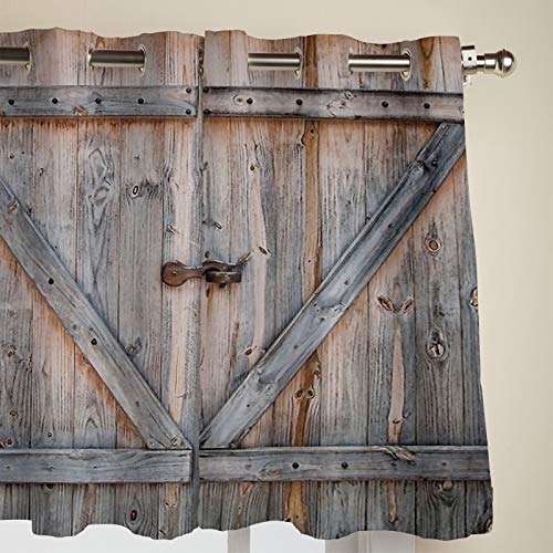 Invisiblewings Blackout Curtains 2 Panels For Bedroom Wood Gain Barn Door Room Darkening Thermal Insulated Grommet Window Treatment Curtains For Living Room 52X84Inchx2 #TOP2