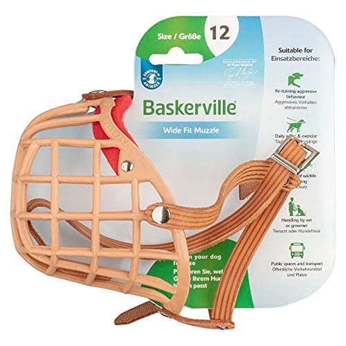 Safe Baskerville Wide Fit Muzzle, Size 12, For Broad Nosed Dogs, Boxer, Rottweilers, Breathable, Dog Can Pant And Drink, Prevents Biting, Dog Training Muzzle For Medium And Large Dogs #TOP5