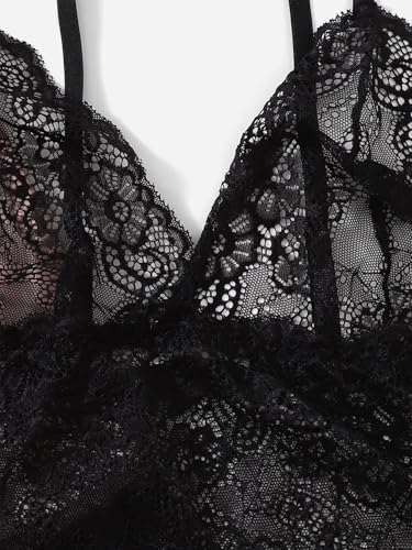 Women Lingerie Sleepwear Satin Pajamas Set 4pcs Lace Cami Nightgown with Robe4