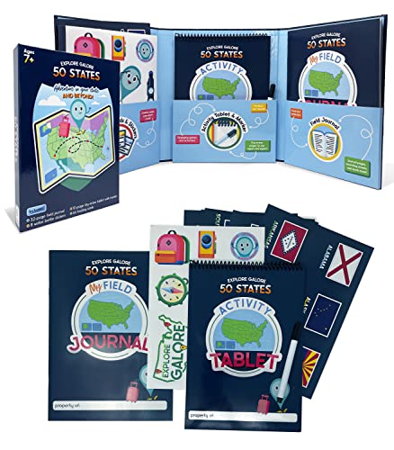 Carson Dellosa Explore Galore: 50 States Wipe Clean Activity Book, Dry Erase Workbook With Kids Travel Activities, Puzzles, I Spy Games, US Map, Stickers, Flash Cards, and Field Journal, Ages 7 and Up - Image 6