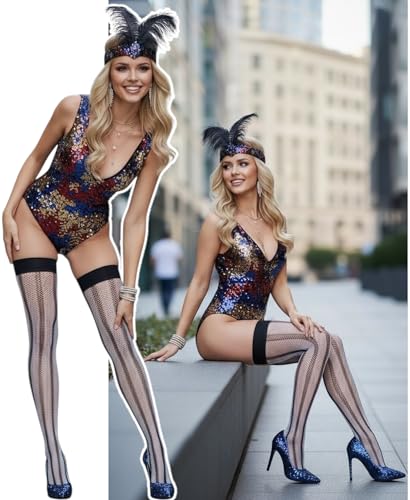 Image of ToBeInStyle Women's Novelty Vertical Spiral Striped Thigh High Stockings