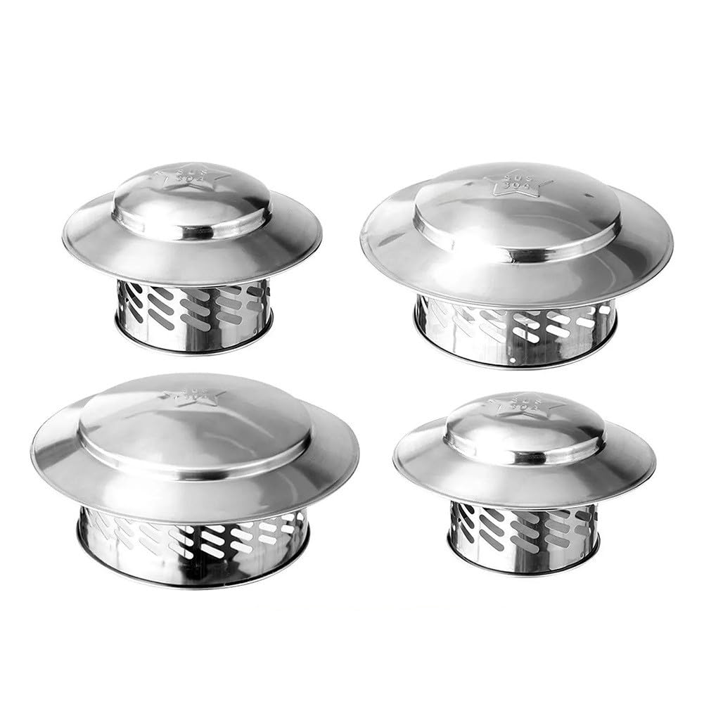 KGLHJDY Stainless Steel Chimney Rain Cap Roof Pipe and Exhaust Hood, 304 Material, 80mm/110mm/160mm/200mm Sizes, Debris and Animal Guard