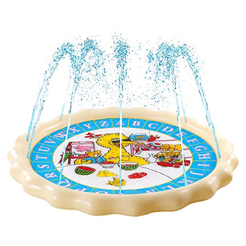 Supkiir Sprinkler Pad for Kids, Splash Play Mat for Learning, Inflatable Water Toys for Boys and Girls-“from A to Z” Outdoor Swimming Party Sprinkler Pool for Toddlers and Children
