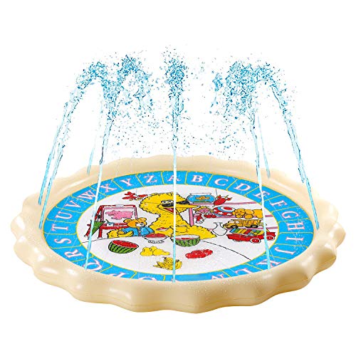 Supkiir Sprinkler Pad for Kids, Splash Play Mat for Learning, Inflatable Water Toys for Boys and Girls-from A to Z Outdoor Swimming Party Sprinkler Pool for Toddlers and Children